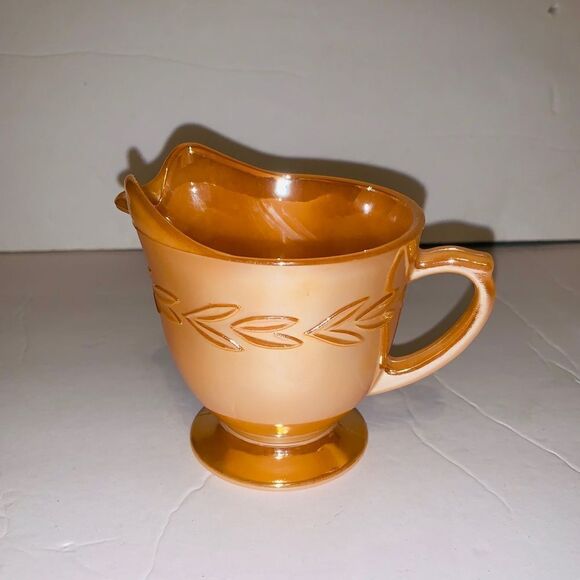 Fire King Peach Lustre sugar creamer set - Picture 5 of 5